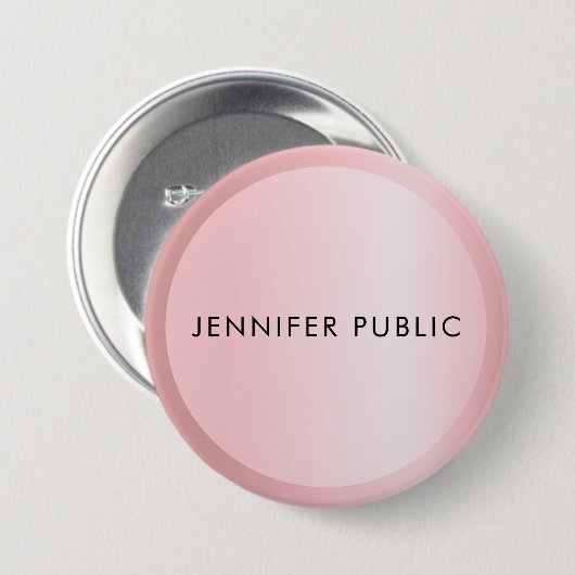 Rose Gold Monogram Template Elegant Moderne große Button (Vorne & Hinten)