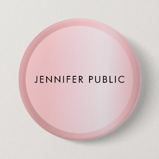 Rose Gold Monogram Template Elegant Moderne große Button (Vorderseite)