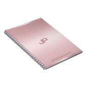 Rose Gold Monogram Template Personalisiert Classic Notizblock (Rechte Seite)
