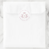 Rose Gold Monogram Wedding Dankeschön Sticker (Tasche)