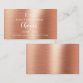 Rose Gold Monogram Wedding Reception Drink Ticket (Vorne/Hinten)