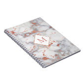 Rose Gold Monogramm auf Marmorstruktur Notizblock (Rechte Seite)