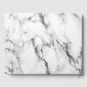 Rose Gold Monogramm auf weißem Marmor aussehen Gästebuch (Rückseite)