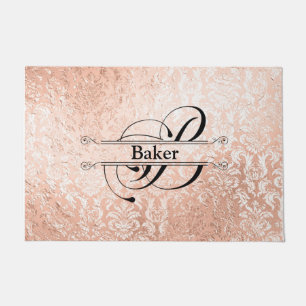 Rose Gold Monogramm B Fußmatte