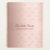 Rose Gold Monogramm Initialen Drehbuch elegant Planer (Vorderseite)