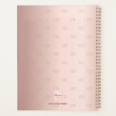 Rose Gold Monogramm Initialen Drehbuch elegant Planer (Rückseite)