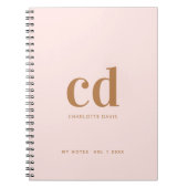 Rose Gold Monogramm Initialen elegant Notizblock (Vorderseite)