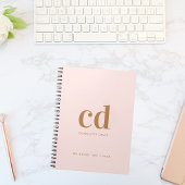 Rose Gold Monogramm Initialen elegant Notizblock