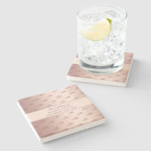 Rose Gold Monogramm Initialen Hochzeit speichern d Steinuntersetzer (Seitenansicht)