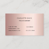 Rose Gold Monogramm Initialen minimalistisch Visitenkarte (Rückseite)