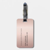 Rose Gold Monogramm Initialen Name Gepäckanhänger (Rückseite vertikal)