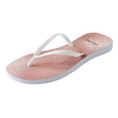 Rose Gold Monogramm Initialen Name minimalistisch Badesandalen (Schrägansicht)