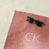 Rose Gold Monogramm Initialen Name minimalistisch Strandtuch (Beispiel)