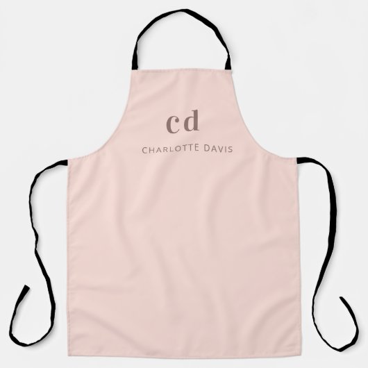 Rose Gold Monogramm Initialen Namensgeschäft Schürze (Vorderseite)