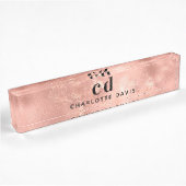 Rose Gold Monogramm Initialen Namensplakette