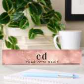 Rose Gold Monogramm Initialen Namensplakette