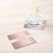 Rose Gold Monogramm Initialen Rechteckiger Pappuntersetzer (Vor Ort)