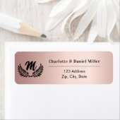 Rose Gold Monogramm Initialen Rücksendeadresse (Insitu)