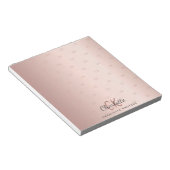 Rose Gold Monogramm Initialen Skript Notizblock (angewinkelt)