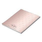 Rose Gold Monogramm Initialen Skript Notizblock (Rotiert)