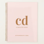 Rose gold monogramm initials elegant 2026 planer<br><div class="desc">Eine weibliche Rose goldener Hintergrund,  goldener Text. Personalisieren und fügen Sie Ihre Monogramm-Initialen,  Name und Titel,  Jahr (jedes Jahr).</div>