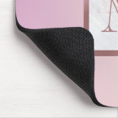 Rose Gold Monogramm Marmor Rosa Farbe Mousepad (Ecke)
