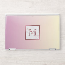 Rose Gold Monogramm Marmor Rosa Vanilla Gradient