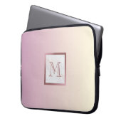 Rose Gold Monogramm Marmor Rosa Vanilla Gradient Laptopschutzhülle (Vorderseite Links)