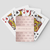 Rose Gold Monogramm Muster Initialen Name Spielkarten (Rückseite)
