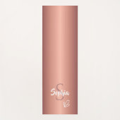 Rose Gold-Monogramm-Namensschrift Yogamatte (Vorderseite)