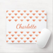 Rose Gold-Monogramm-Namensskript für Bienen Mousepad (Mit Mouse)