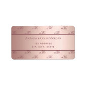 Rose Gold monogramm Paar Initialen Hochzeit Adressaufkleber (Vorne)