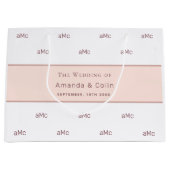 Rose Gold monogramm Paar Initialen Hochzeit Große Geschenktüte (Vorderseite)