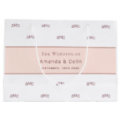 Rose Gold monogramm Paar Initialen Hochzeit Große Geschenktüte (Rückseite)