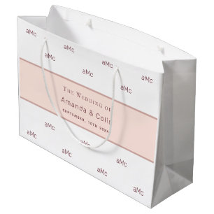 Rose Gold monogramm Paar Initialen Hochzeit Große Geschenktüte