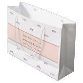 Rose Gold monogramm Paar Initialen Hochzeit Große Geschenktüte (Vorderseite Schrägansicht)