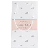 Rose Gold monogramm Paar Initialen Hochzeit weiß Kleine Geschenktüte (Vorderseite)