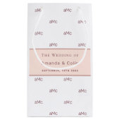 Rose Gold monogramm Paar Initialen Hochzeit weiß Kleine Geschenktüte (Rückseite)