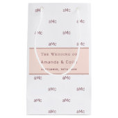 Rose Gold monogramm Paar Initialen Hochzeit weiß Kleine Geschenktüte (Vorderseite)