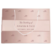 Rose Gold monogramm Paar Initialen Hochzeitsskript Große Geschenktüte (Vorderseite)