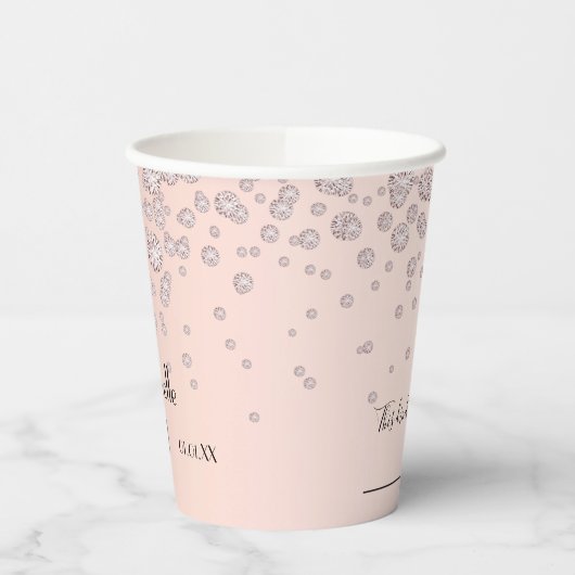 Rose gold monogramm pappbecher (Links)