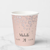 Rose gold monogramm pappbecher (Vorderseite)