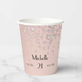 Rose gold monogramm pappbecher