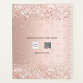 Rose gold monogramm rosa Drehbuch 2025 Planer (Rückseite)