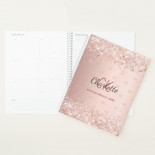 Rose gold monogramm rosa Drehbuch 2025 Planer (Anzeige)