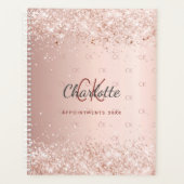 Rose gold monogramm rosa Drehbuch 2025 Planer (Vorderseite)