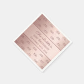 Rose Gold-Monogramm-Schrift Serviette (Ecke)