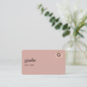 Rose Gold Monogramm Visitenkarte (Stehend Vorderseite)