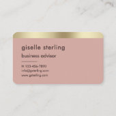 Rose Gold Monogramm Visitenkarte (Rückseite)