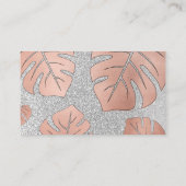 Rose Gold Monstera Visitenkarte (Rückseite)